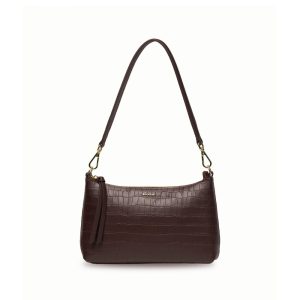 Saben Haven Shoulder Bag Cacao croc