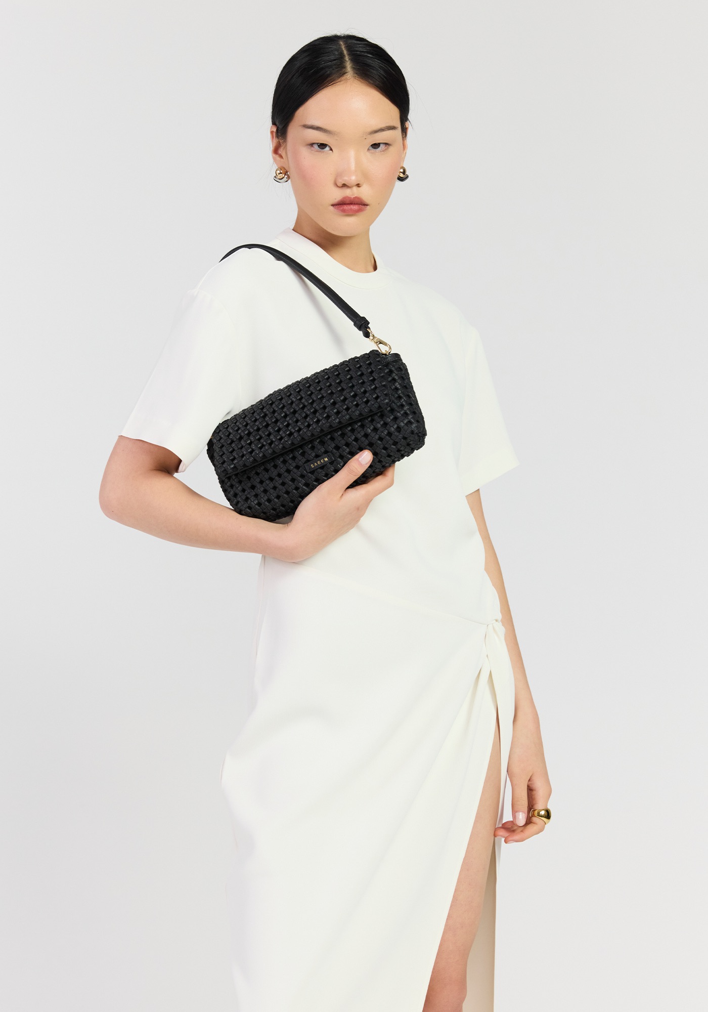 Saben Milla Shoulder Bag Black Fine Braid - Image 5