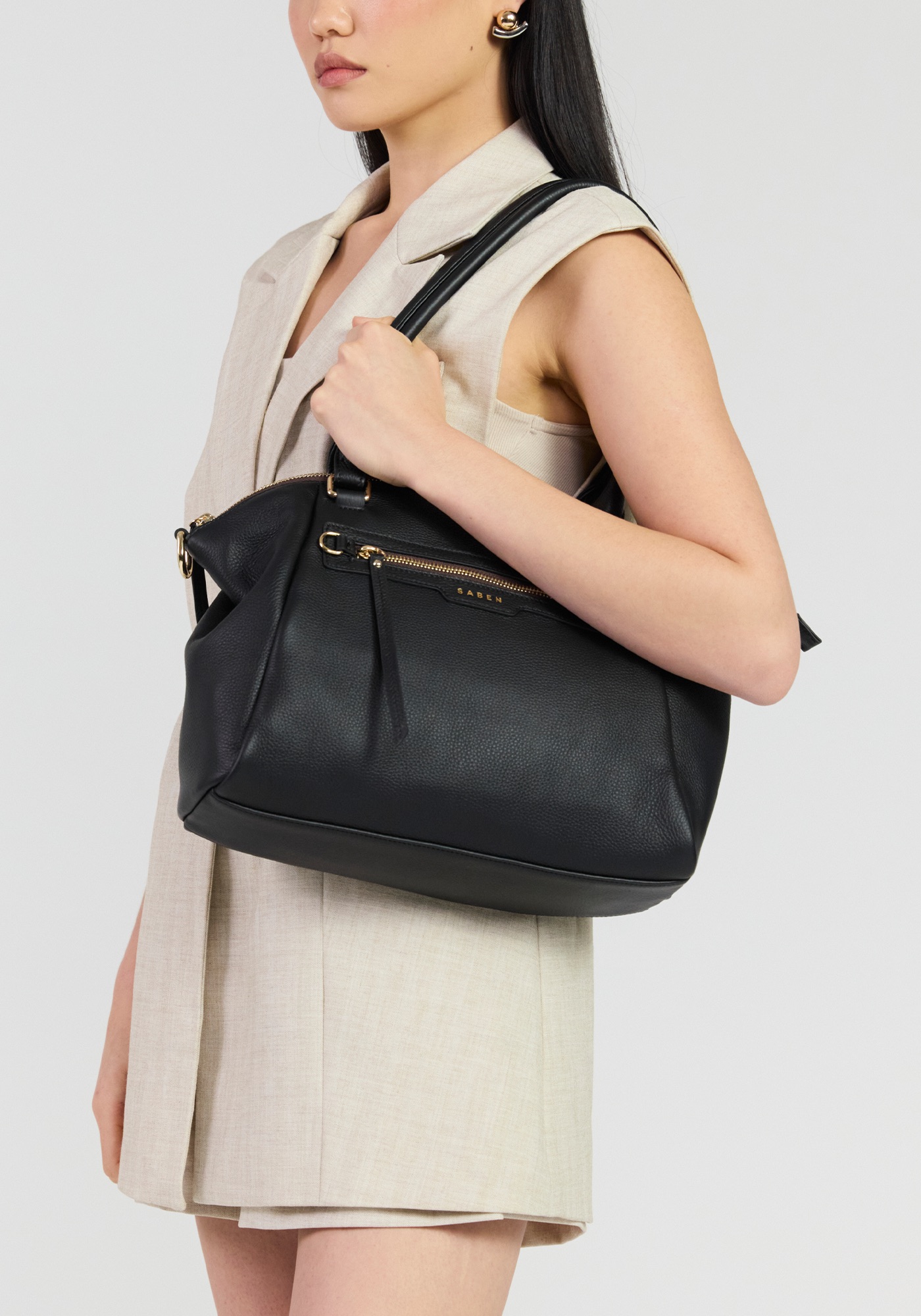 Saben Gita Shoulder Bag Black Luxe