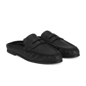Rollie Sloane Mule Black Tumble Leather